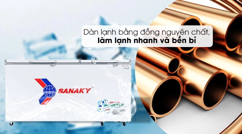 Sanaky 530 lít VH-6699HY3 sử dụng dàn lạnh bằng đồng cho khả năng làm lạnh nhanh vô cùng hiệu quả