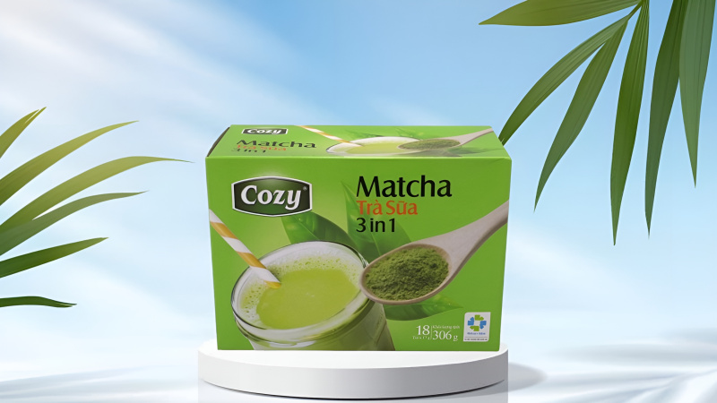 Trà sữa Cozy 3in1 vị matcha được làm từ những nguyên liệu cao cấp