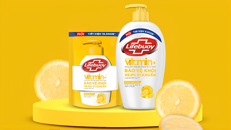 Nước rửa tay Lifebuoy công thức vitamin+ chanh khử mùi có mùi hương thơm mát, dễ chịu
