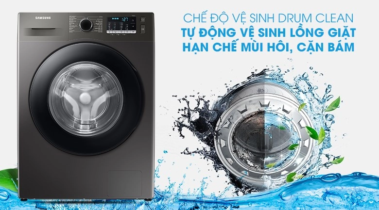 Máy giặt Samsung Inverter 9.5 kg WW95TA046AX/SV sở hữu Chế độ Drum Clean tự động vệ sinh lồng giặt, loại bỏ cặn bám