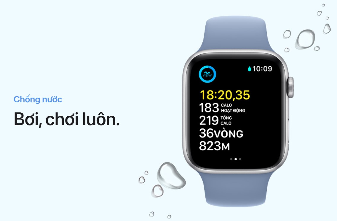 tính năng kháng nước Apple Watch se 2023