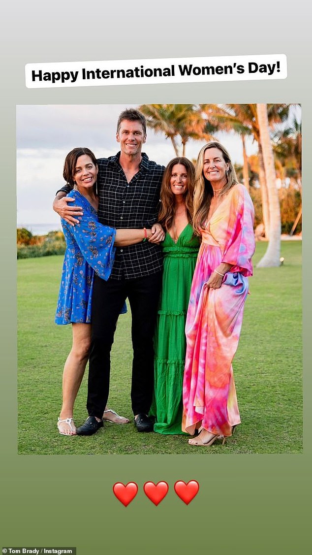 An hour later, Brady posted a number of sweet pictures with the 'most powerful, kind and caring women' in his life while celebrating International Women's Day