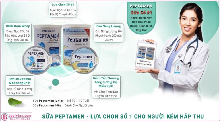 Sữa Peptamen Junior 400g cho trẻ từ 1-10 tuổi, kém hấp thu, dị ứng đạm sữa, ốm bệnh, phẫu thuật