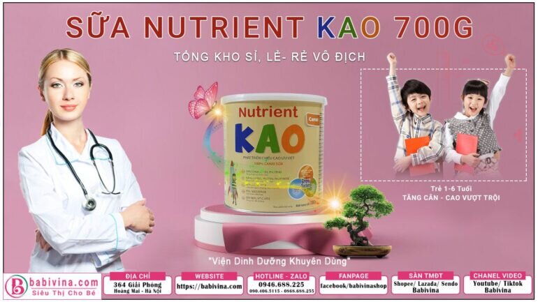 Sữa Nutrient Kao 700g cho trẻ 1-6 tuổi cao lớn, khỏe mạnh vượt trội 