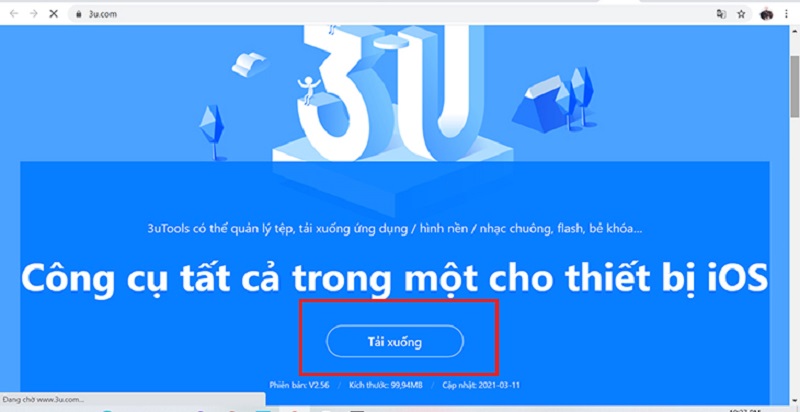 Tải và phần mềm 3uTools cho máy tính