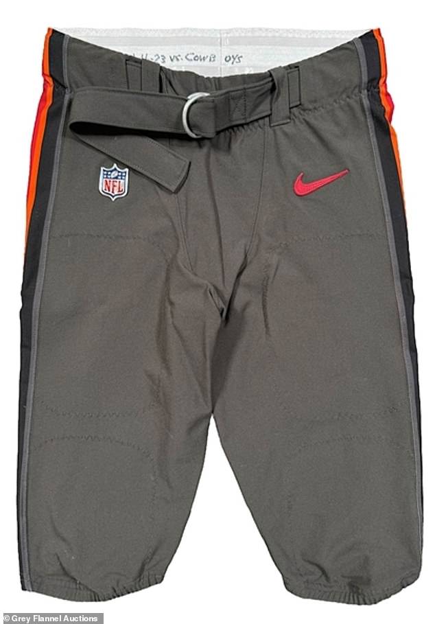 Tom Brady's pants from his final NFL game with the Buccaneers have been sold at an auction