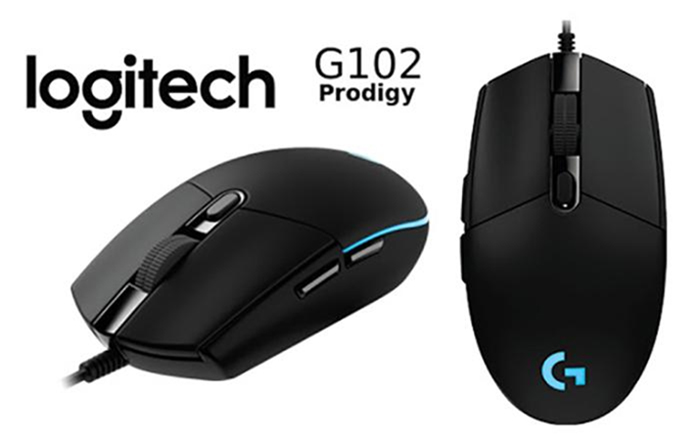 Thiết kế đơn giản, đối xứng 2 bên là đặc trưng của chuột Logitech G102 Prodigy.