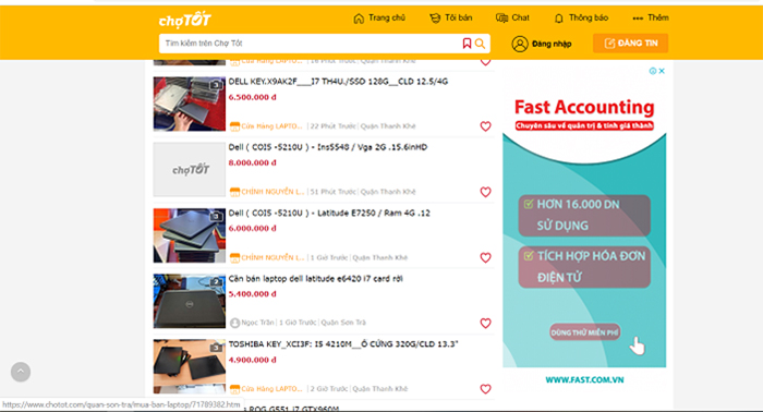 Web Chotot.com - Web mua bán hàng xách tay cũ giá rẻ chất lượng, đa dạng