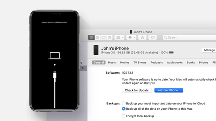 Restore lại iPhone bằng iTunes