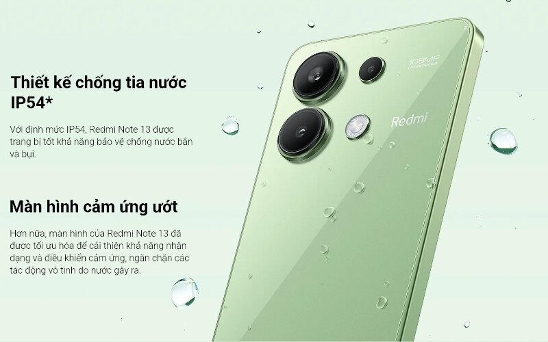 Điện thoại Xiaomi Redmi Note 13 8GB/256GB khả năng kháng nước